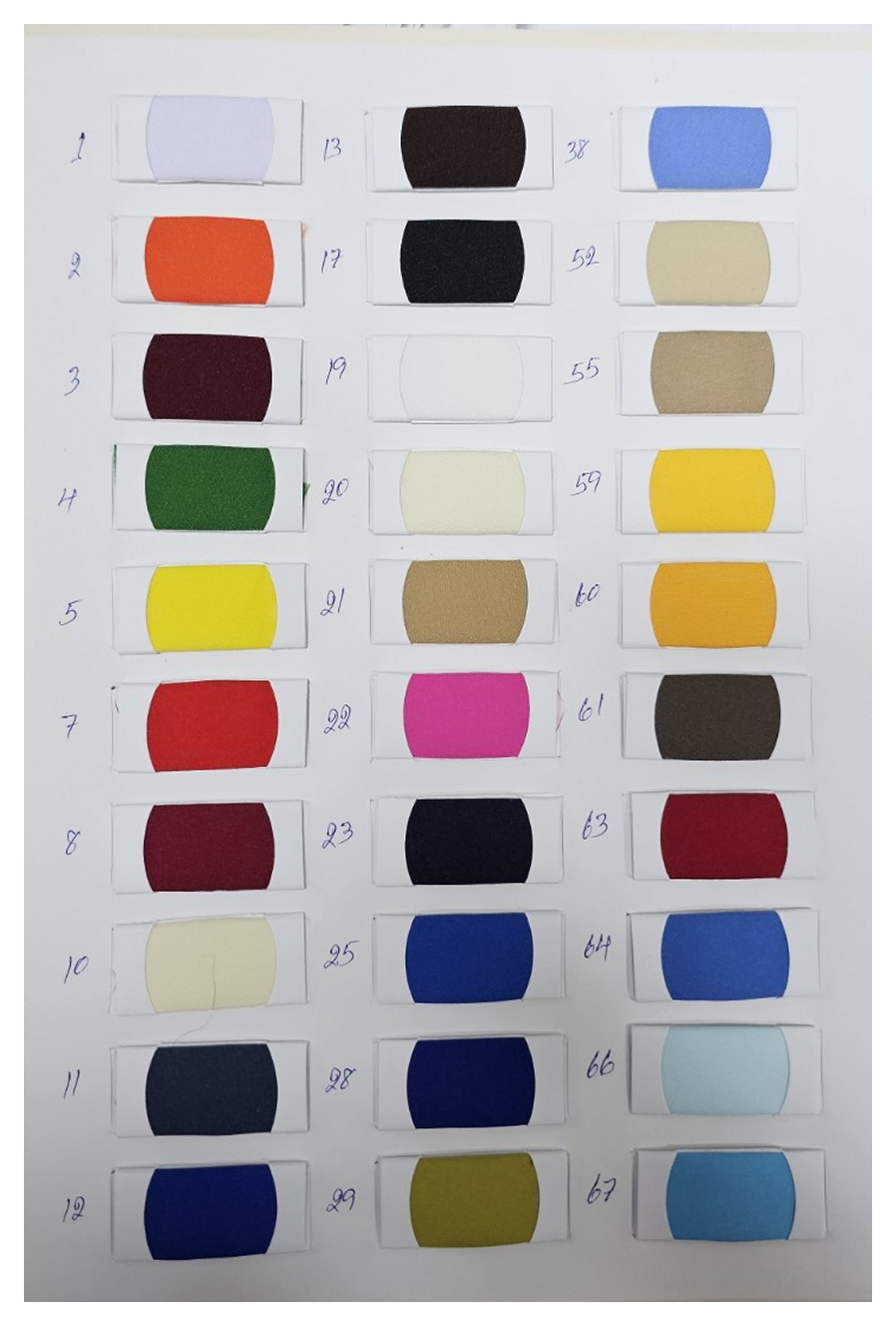 Twin Corn lining color chart preview, product 8 / ตัวอย่างตารางสีซับในข้าวโพดคู่ สินค้าหมายเลข 8